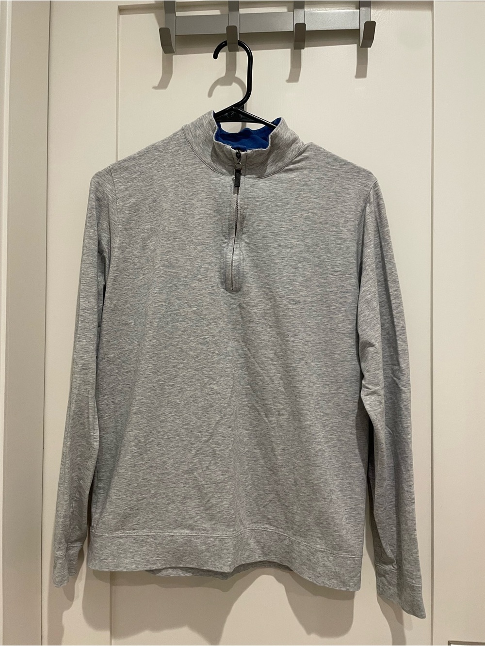 Men's J McLaughlin Gray Quarter-Zip Pullover Sweater